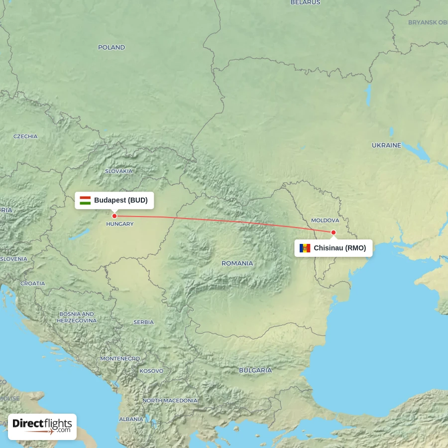 BUD - RMO route map