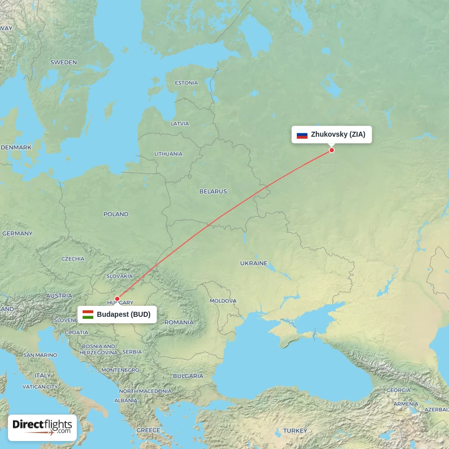 BUD - ZIA route map