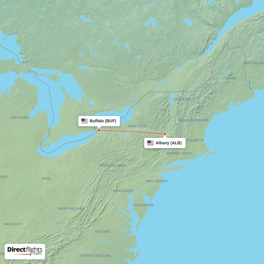 BUF - ALB route map