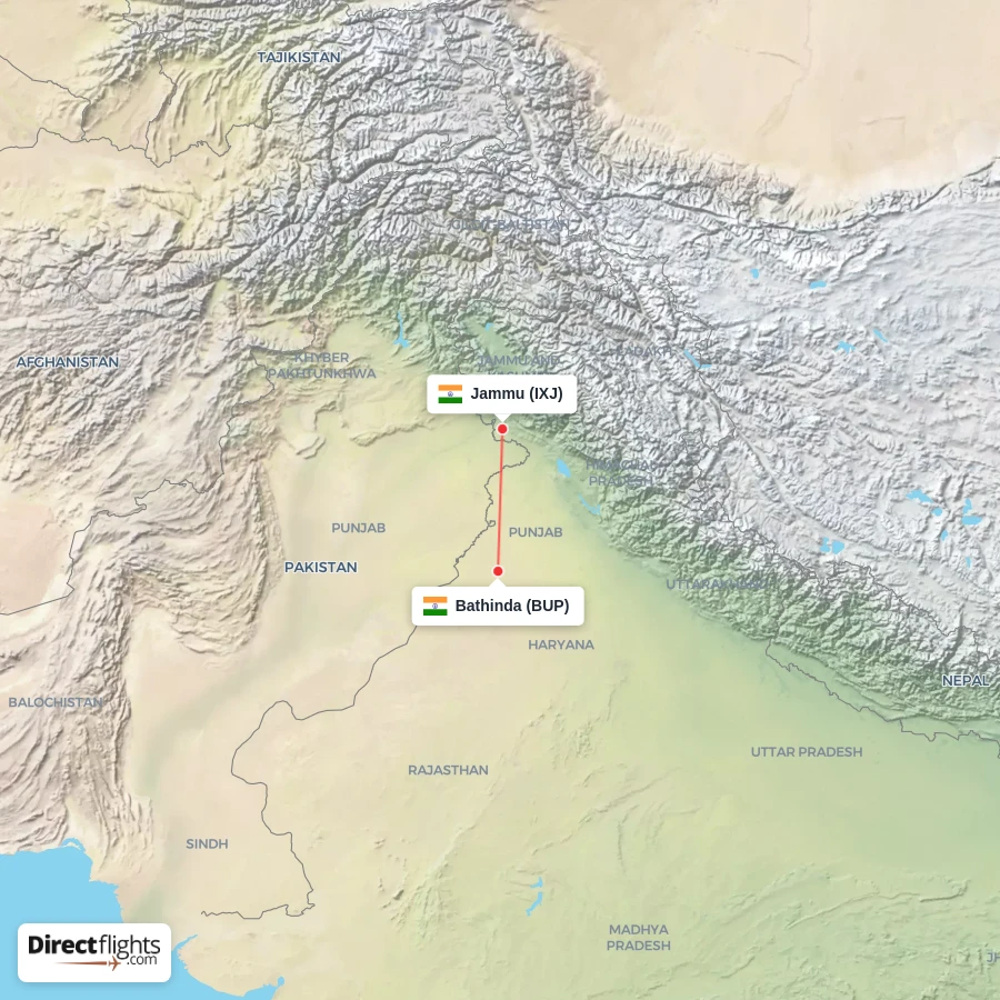 BUP - IXJ route map