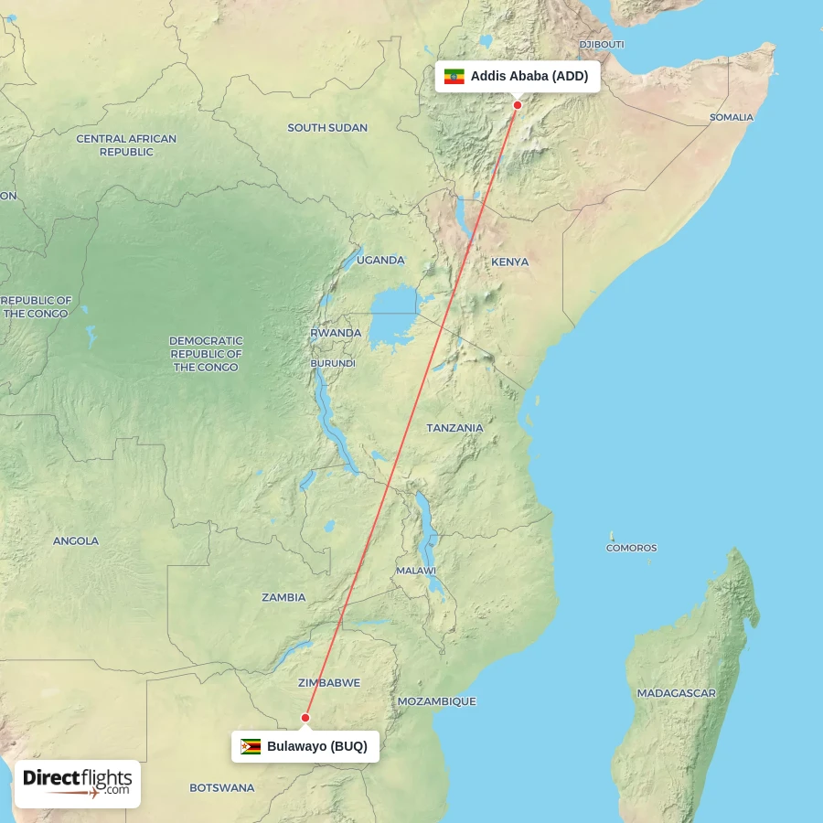 BUQ - ADD route map