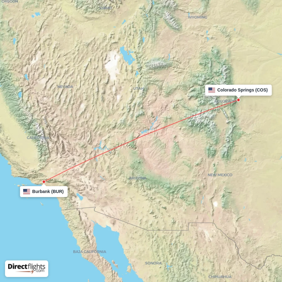 BUR - COS route map