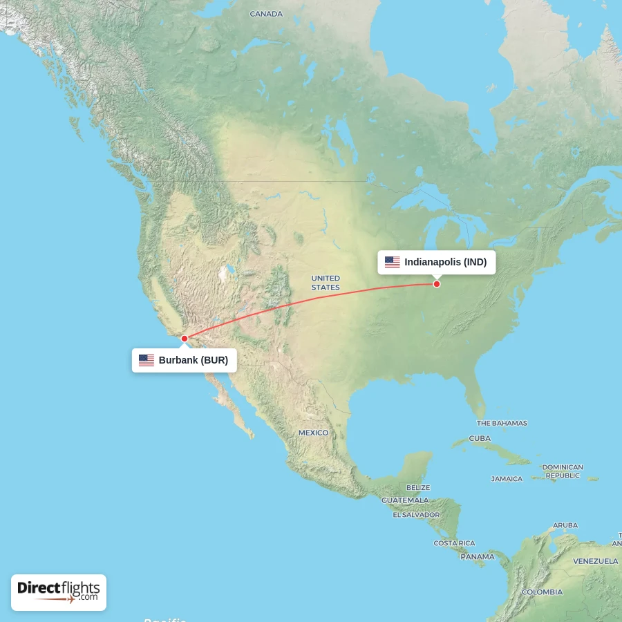 BUR - IND route map
