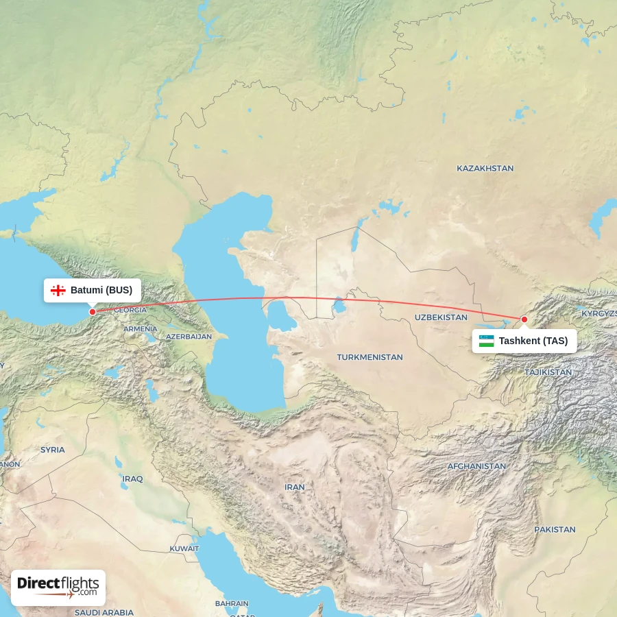 BUS - TAS route map