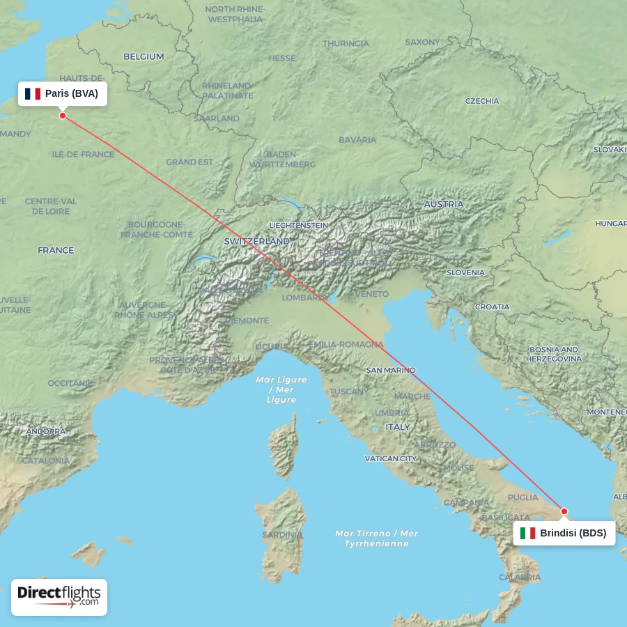 BVA - BDS route map
