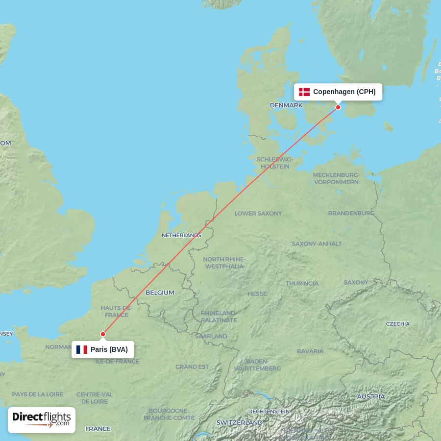 BVA - CPH route map
