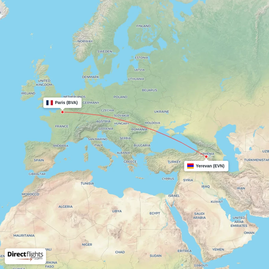 BVA - EVN route map
