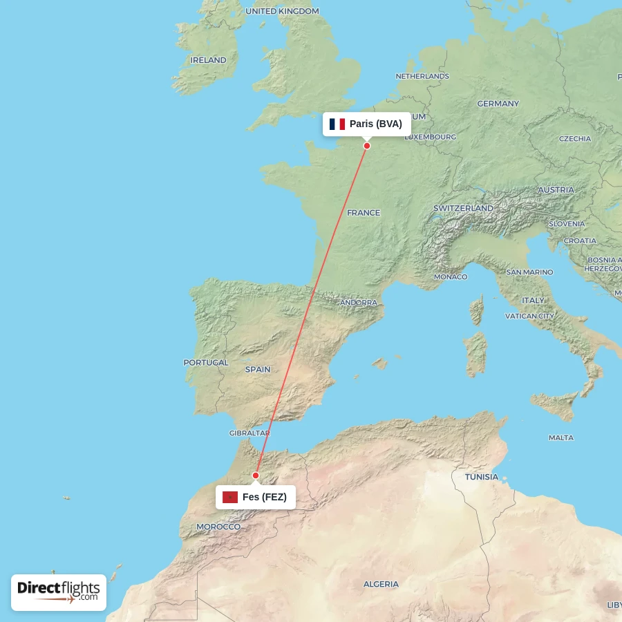 BVA - FEZ route map