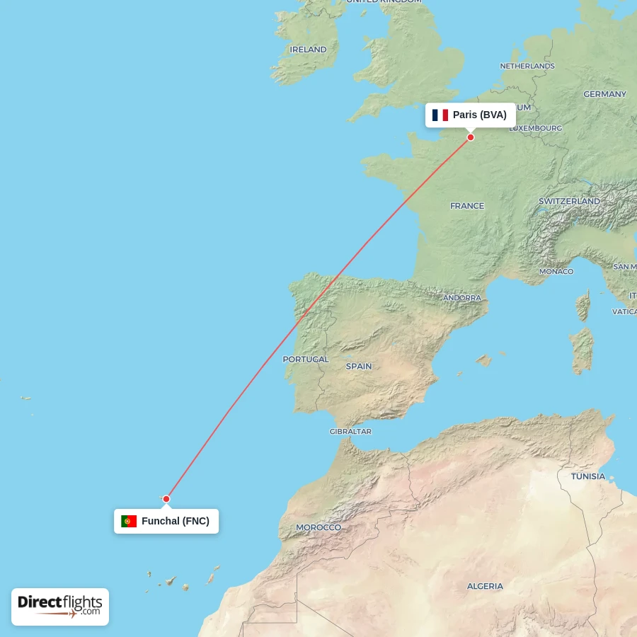 BVA - FNC route map