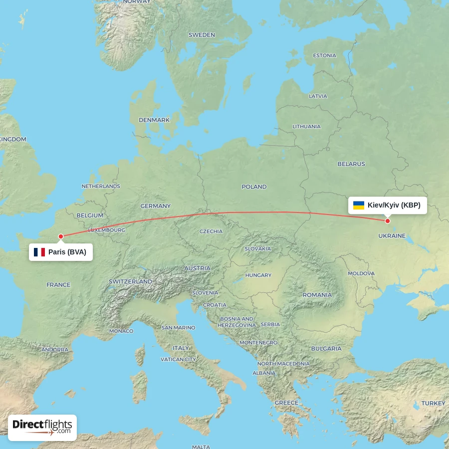 BVA - KBP route map