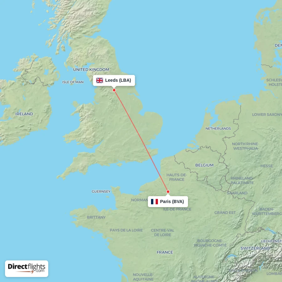 BVA - LBA route map