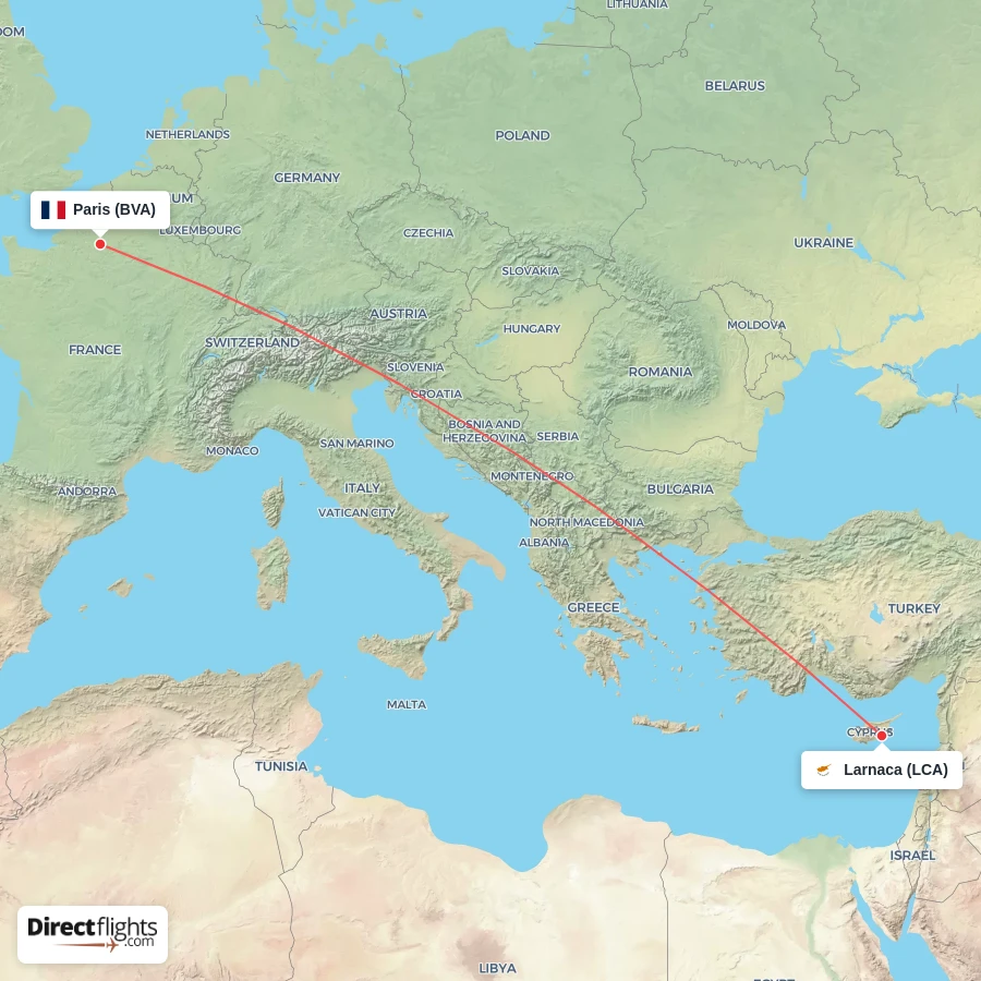BVA - LCA route map