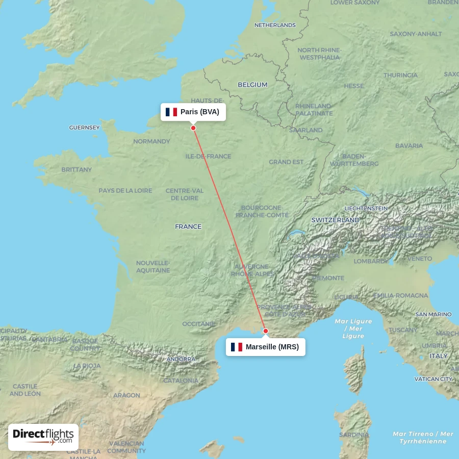 BVA - MRS route map