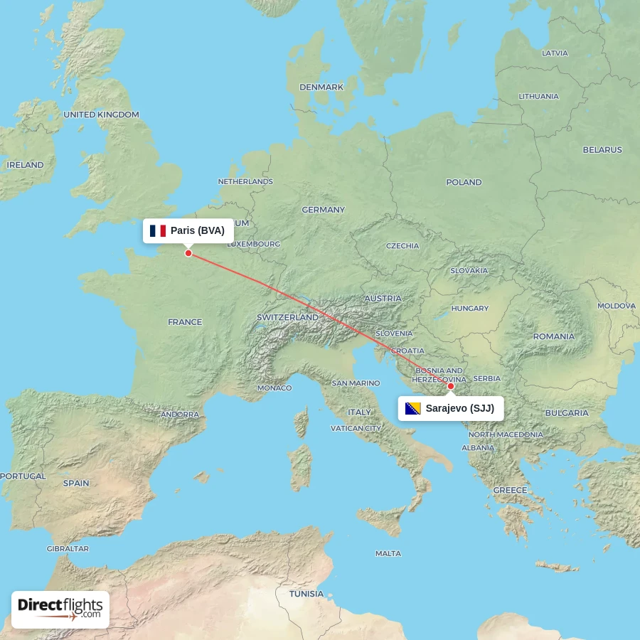 BVA - SJJ route map