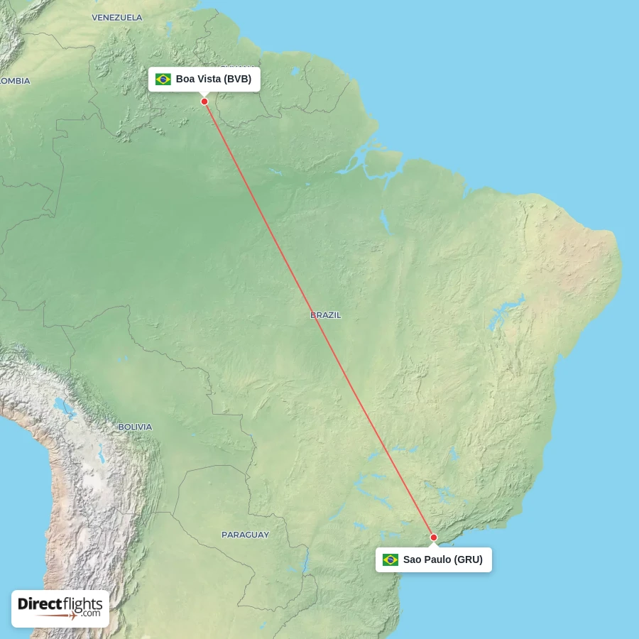 BVB - GRU route map