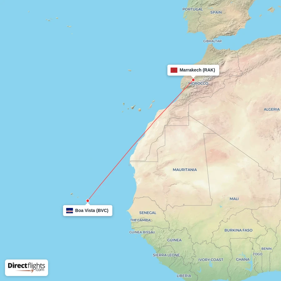 BVC - RAK route map