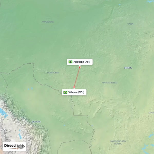 Vilhena - Aripuana direct flight map
