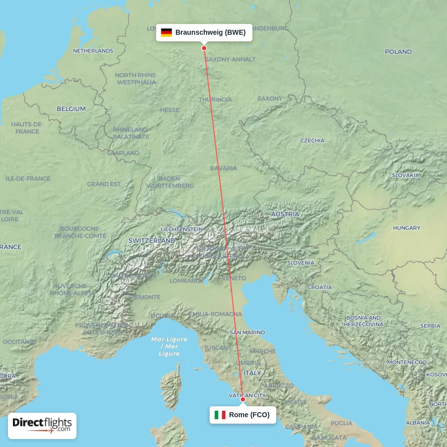 BWE - FCO route map