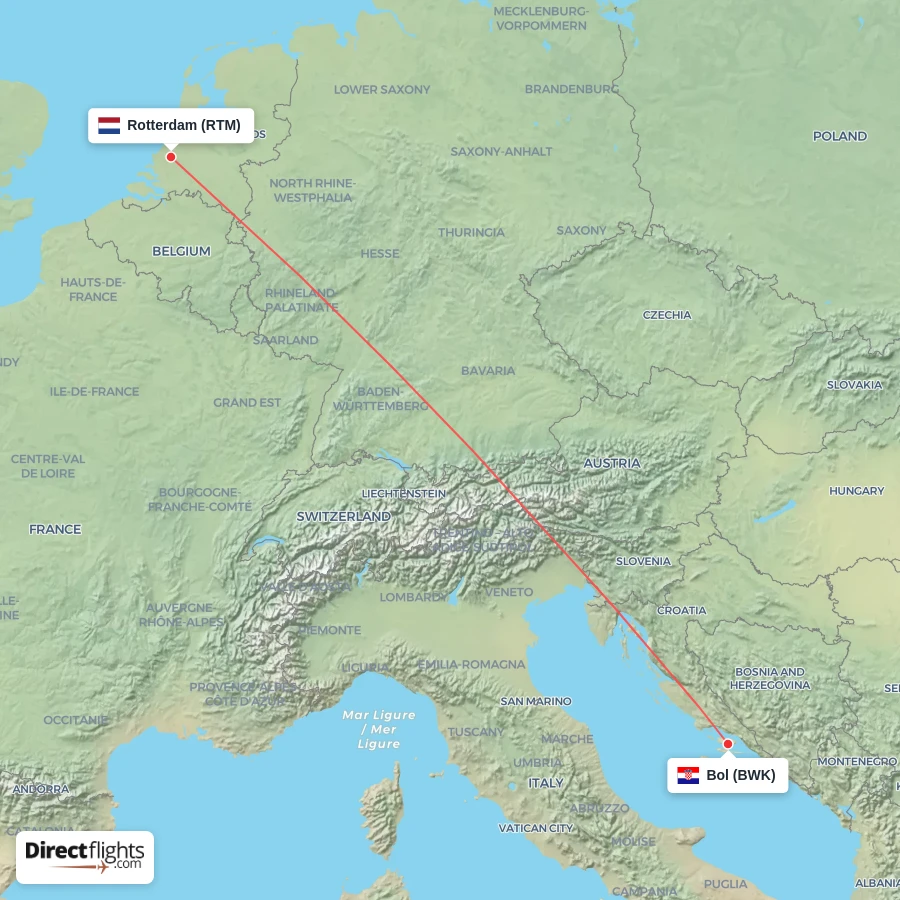 BWK - RTM route map