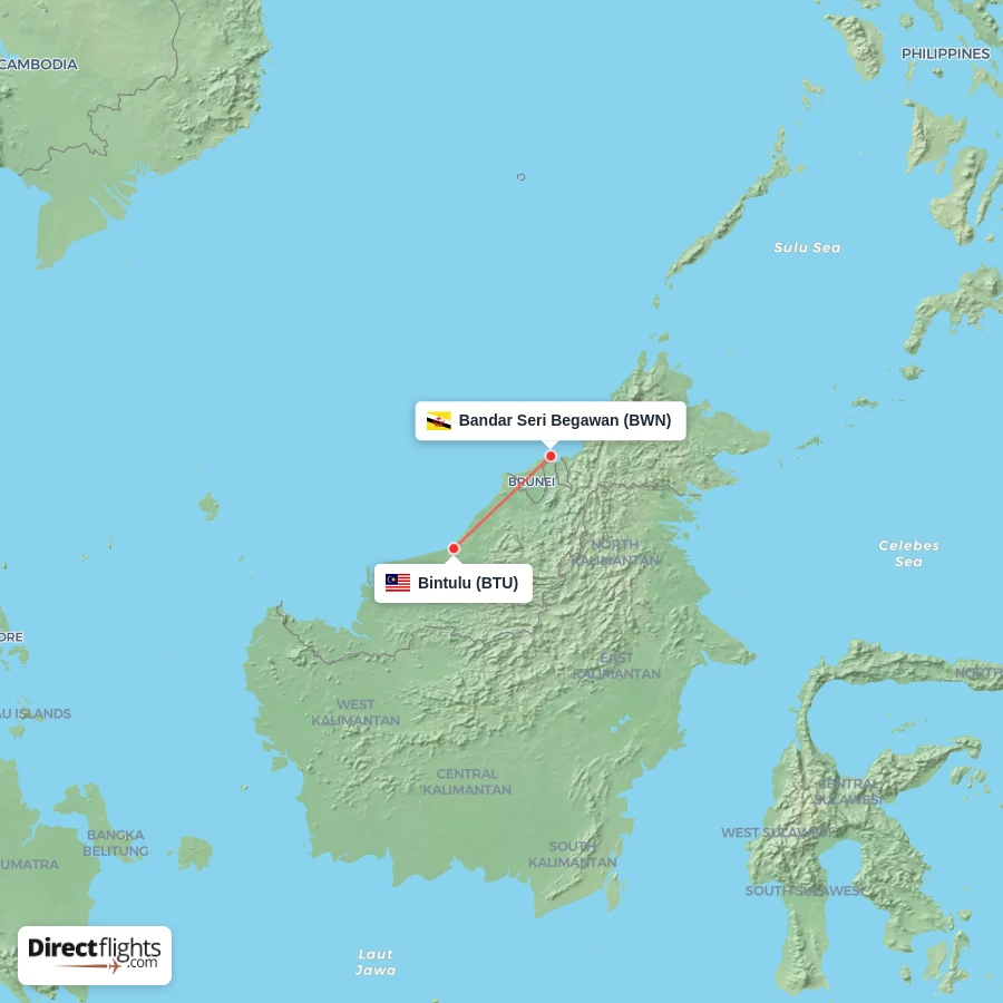BWN - BTU route map