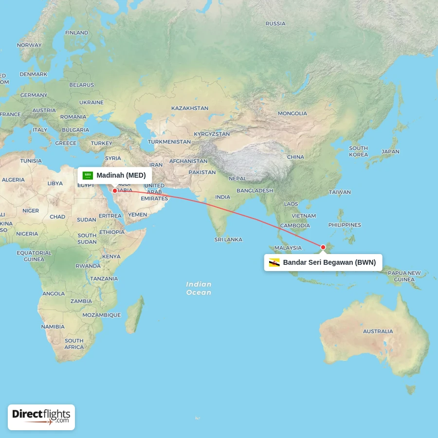 BWN - MED route map