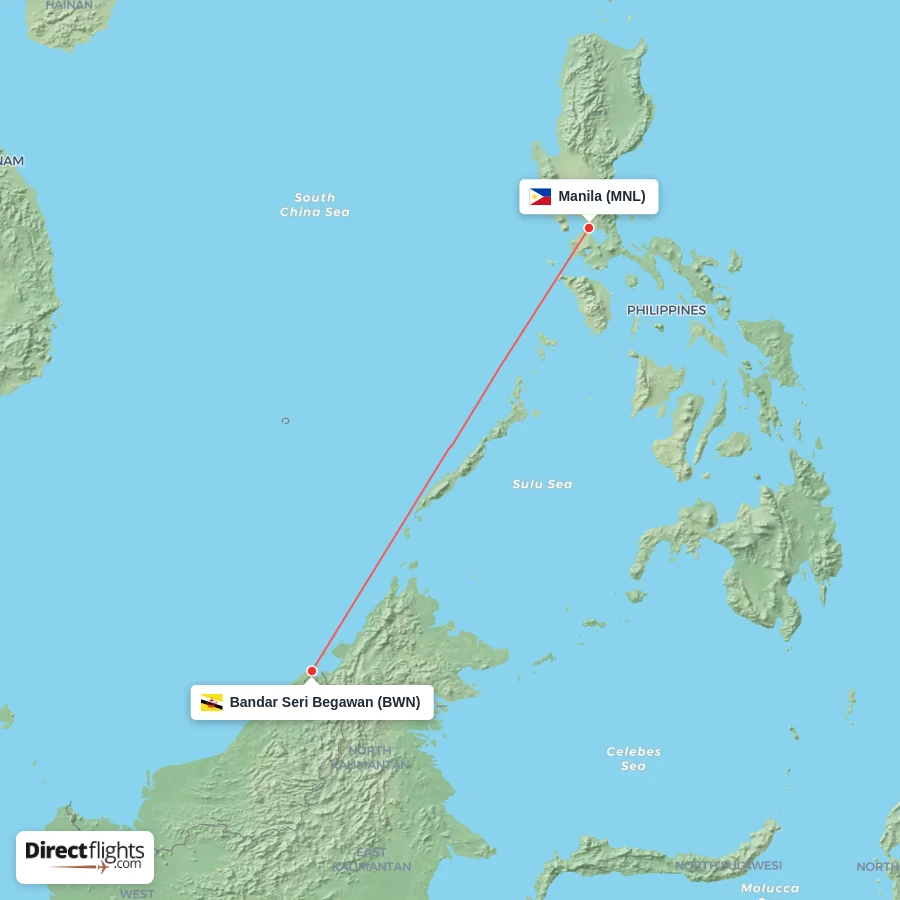 BWN - MNL route map