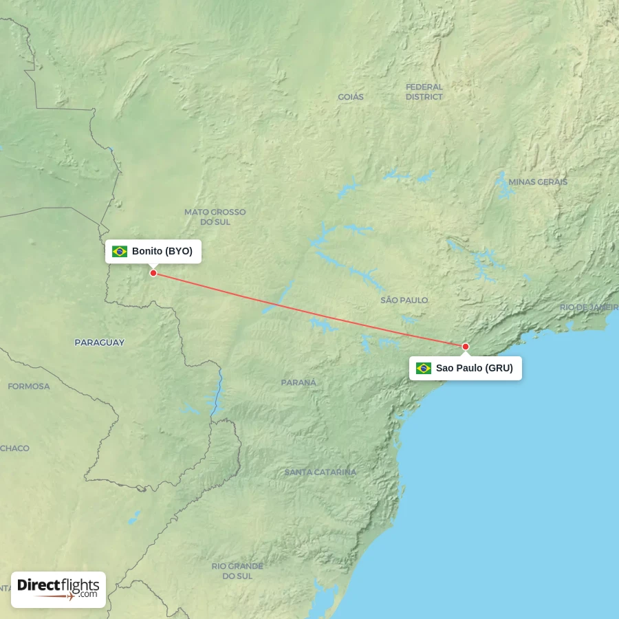 BYO - GRU route map