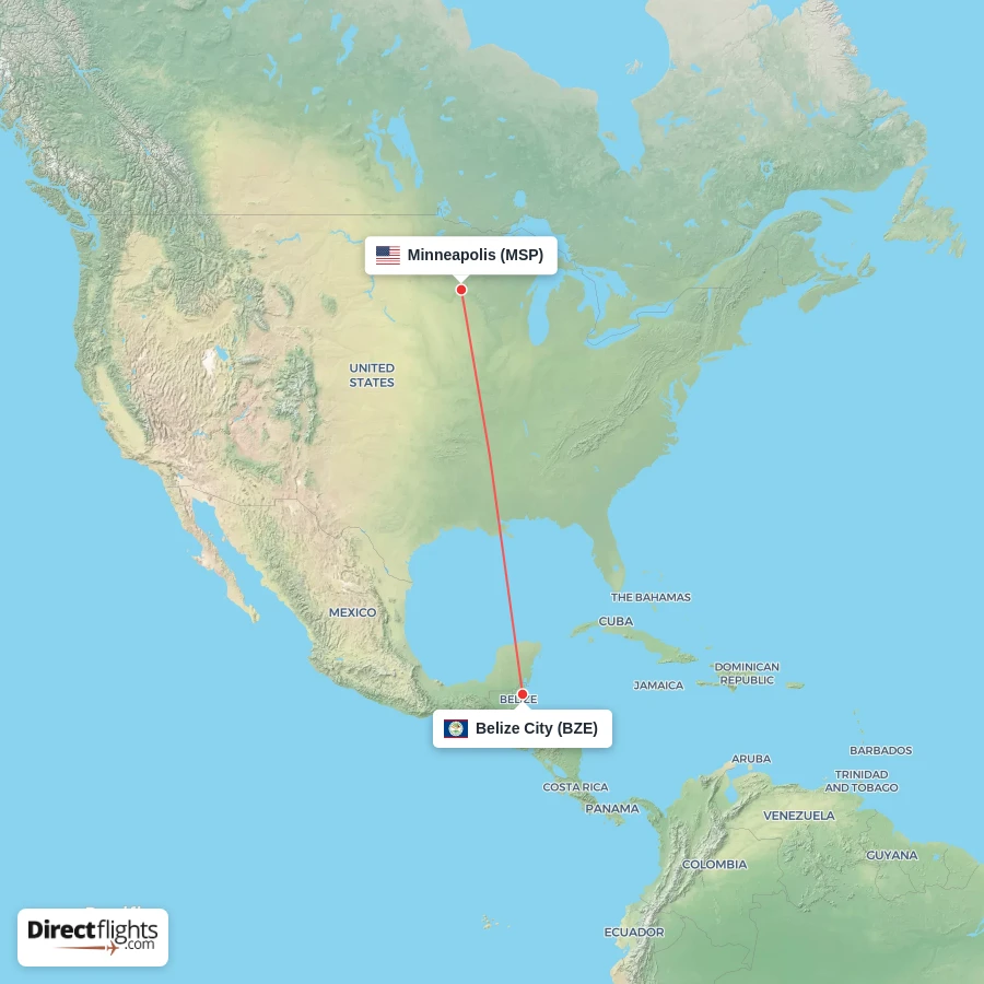 BZE - MSP route map