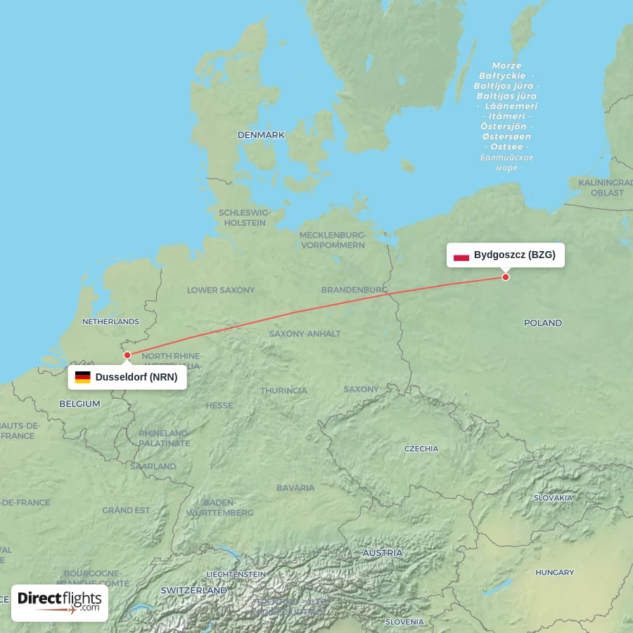 BZG - NRN route map