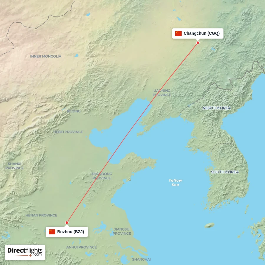 BZJ - CGQ route map