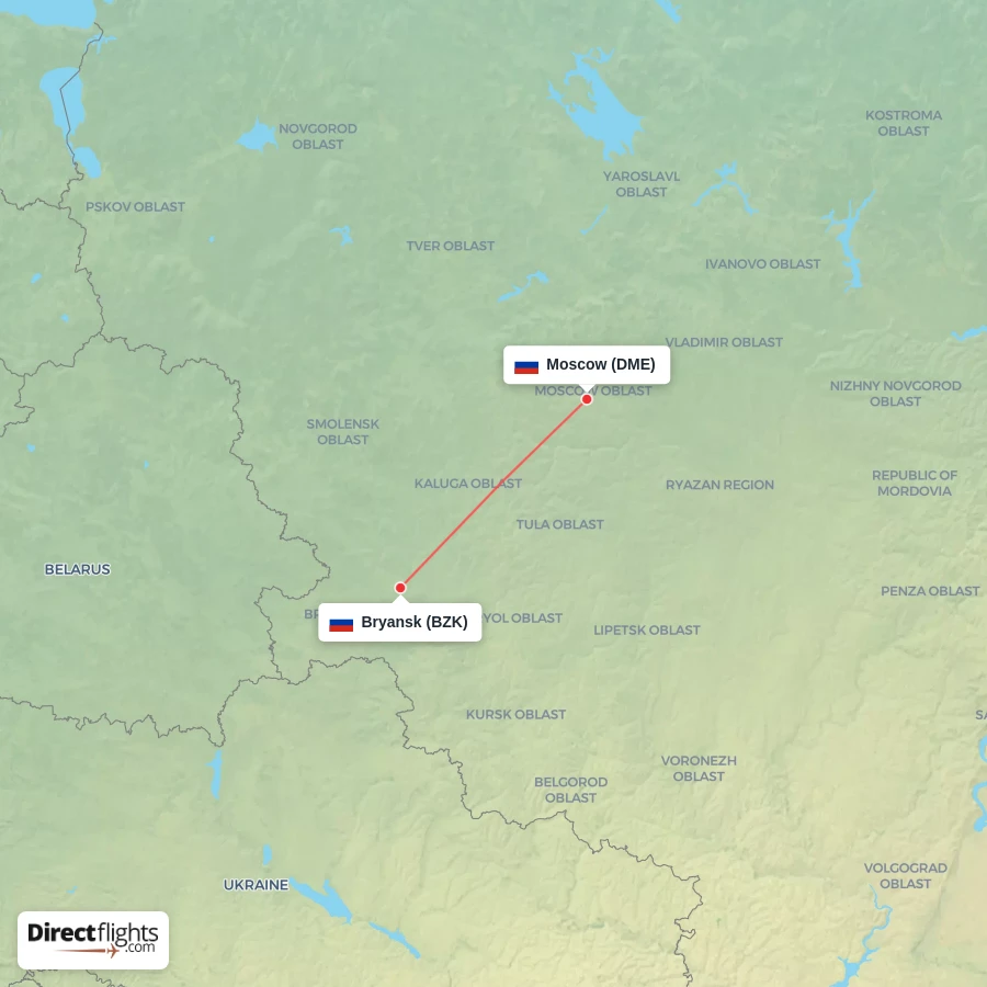 BZK - DME route map