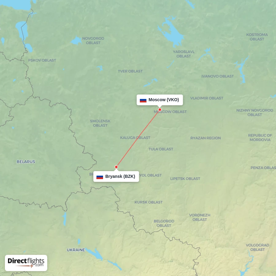 BZK - VKO route map