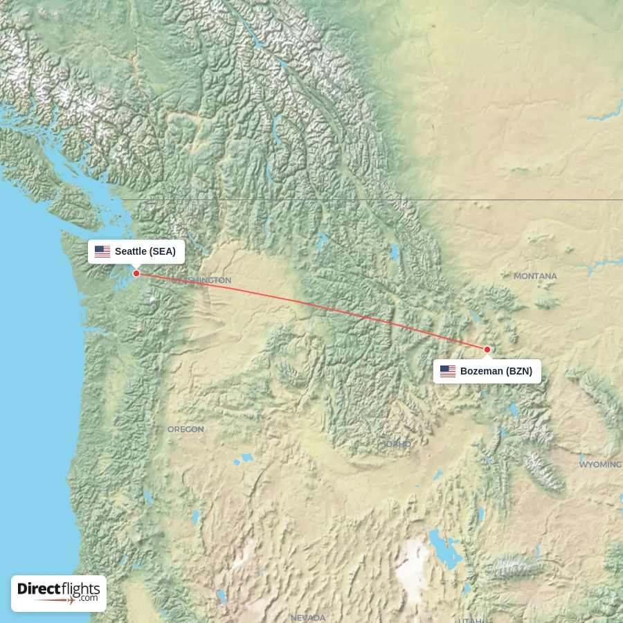 BZN - SEA route map