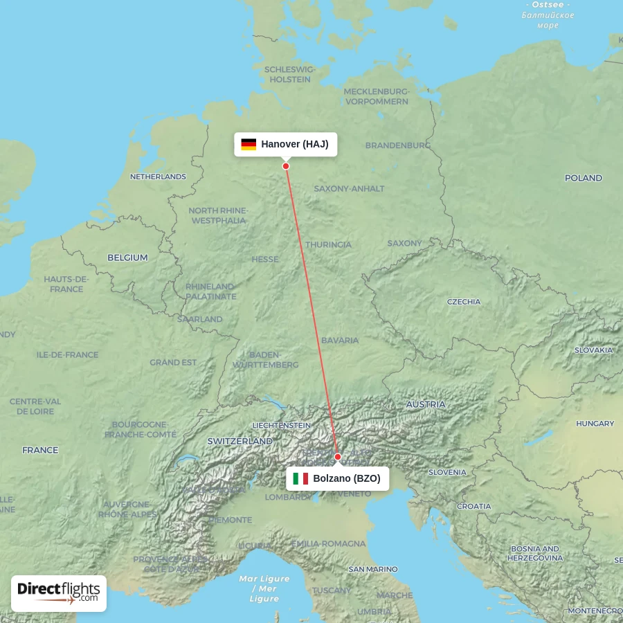 BZO - HAJ route map