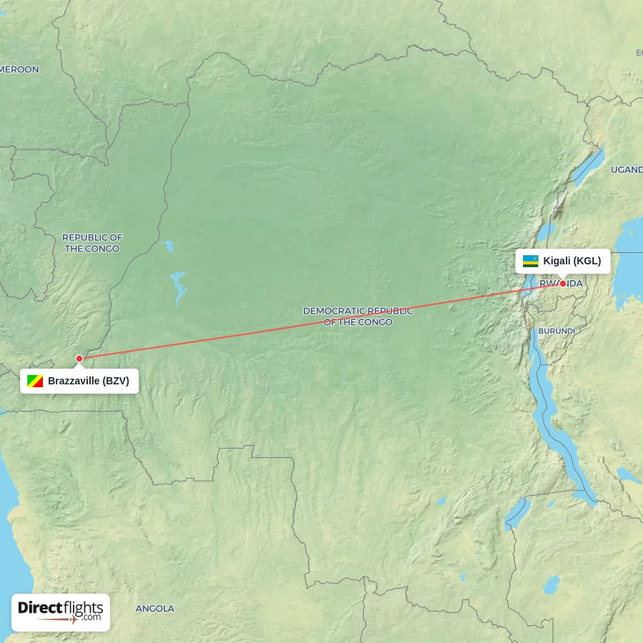 BZV - KGL route map