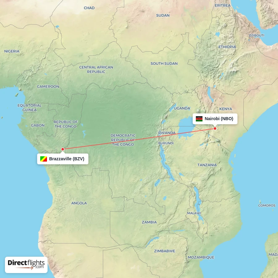 BZV - NBO route map