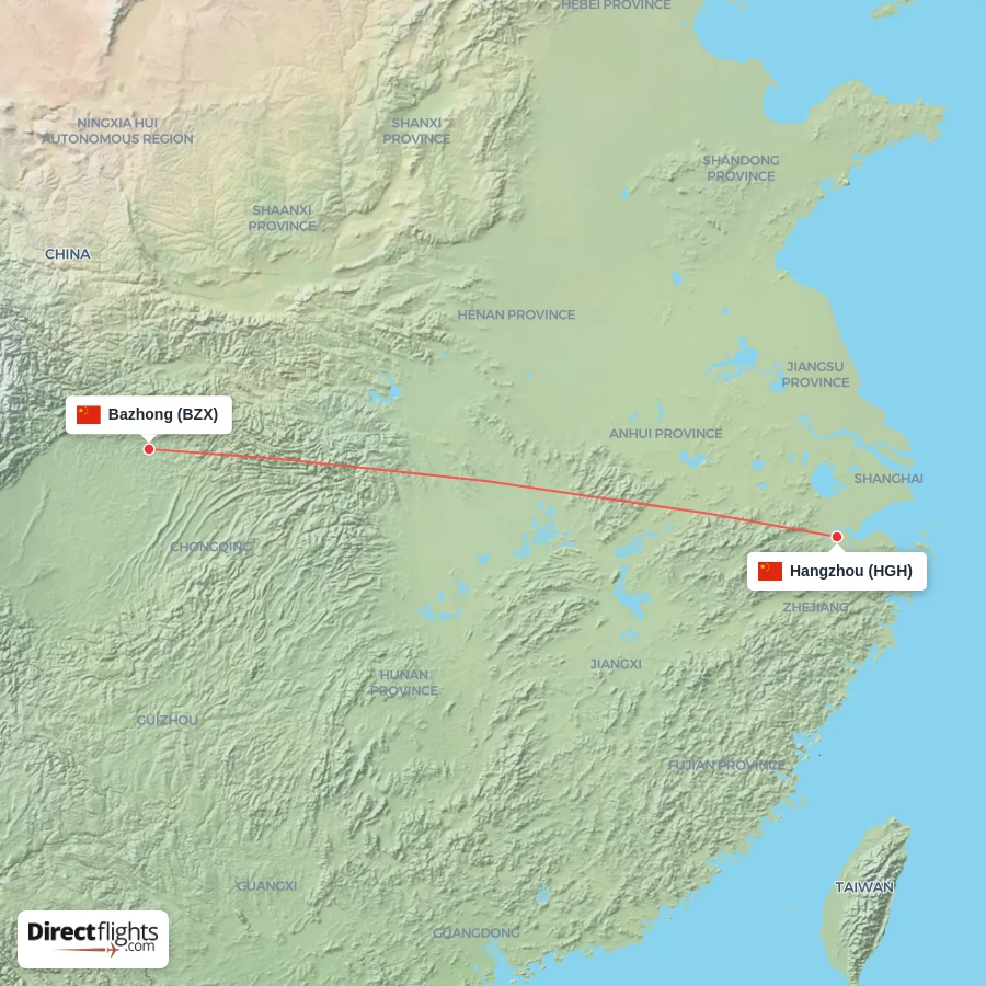 BZX - HGH route map