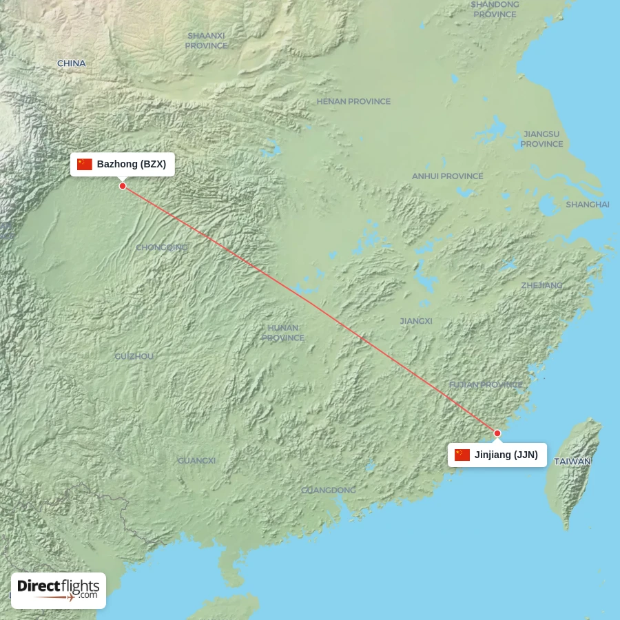 BZX - JJN route map