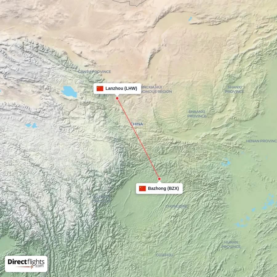BZX - LHW route map