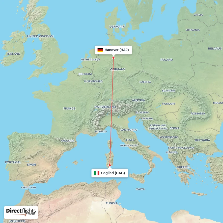 CAG - HAJ route map