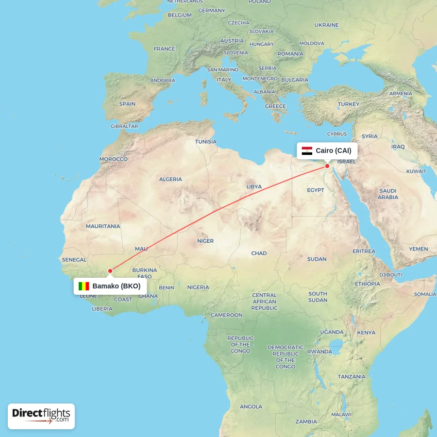CAI - BKO route map