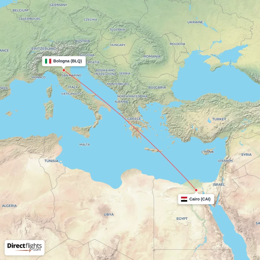 CAI - BLQ route map