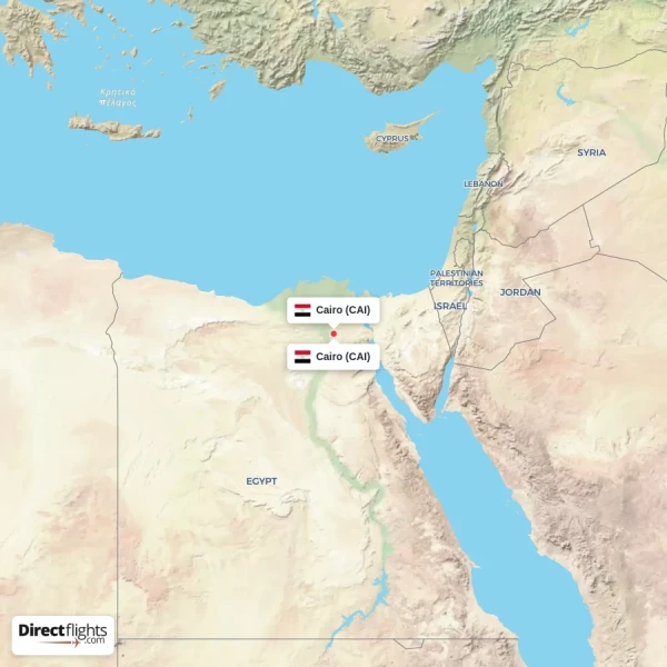 Cairo - Cairo direct flight map