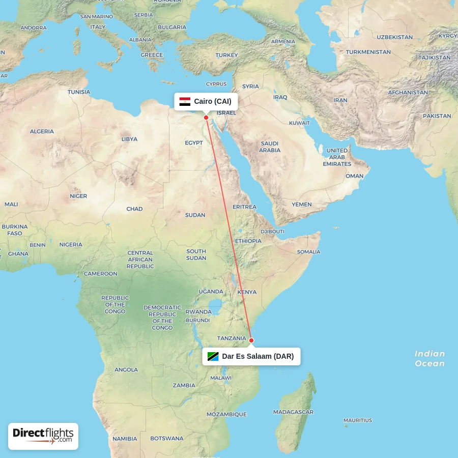 CAI - DAR route map