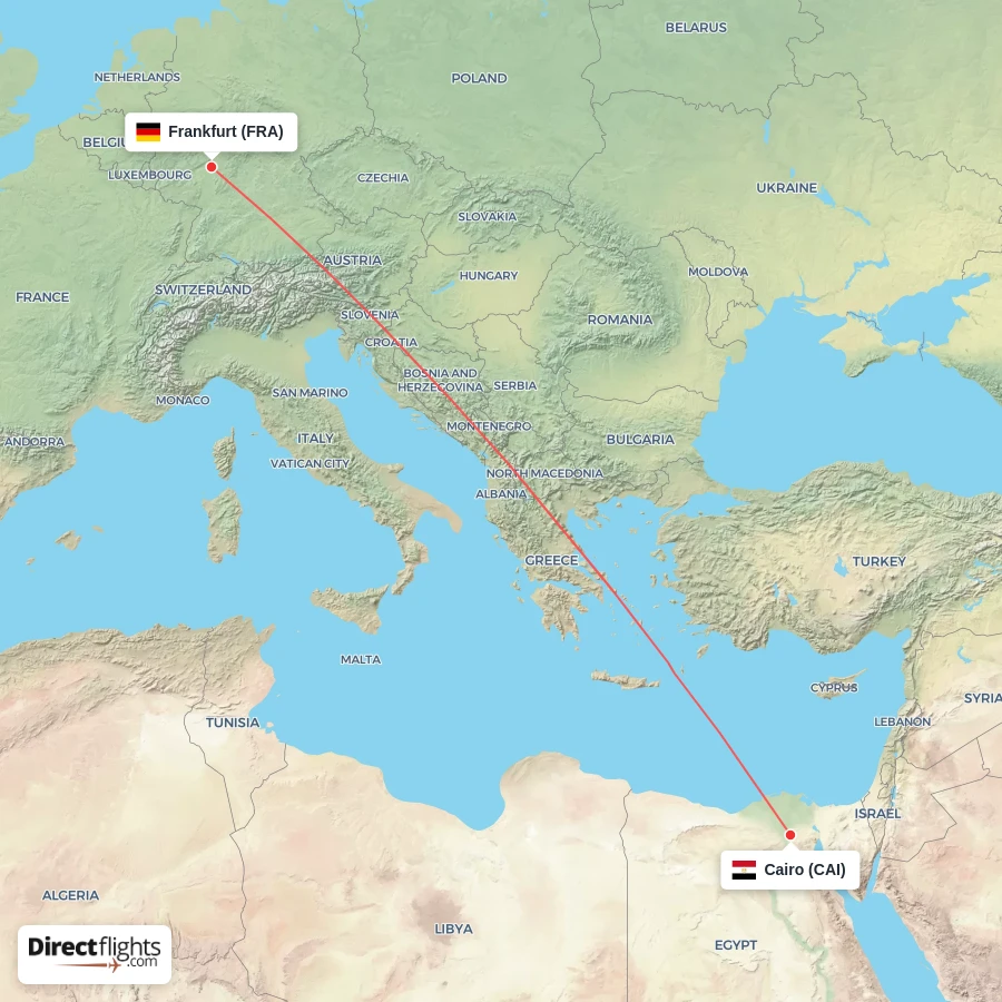 CAI - FRA route map