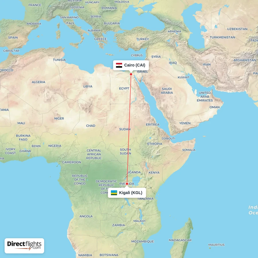 CAI - KGL route map