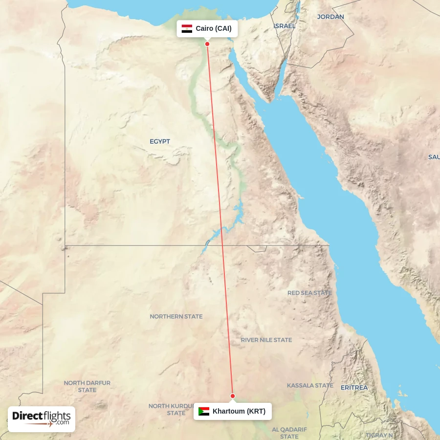 CAI - KRT route map