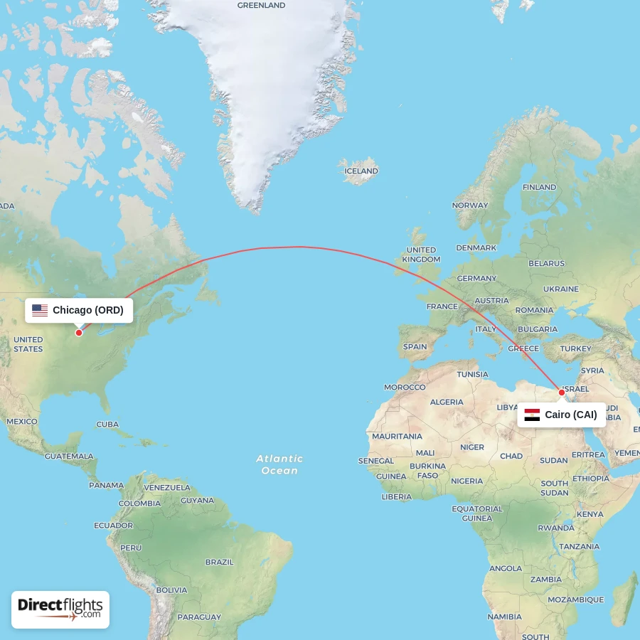 CAI - ORD route map