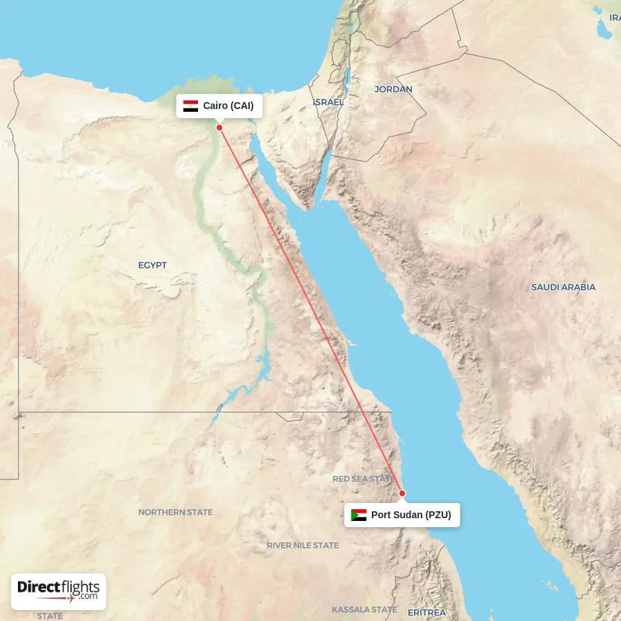 CAI - PZU route map