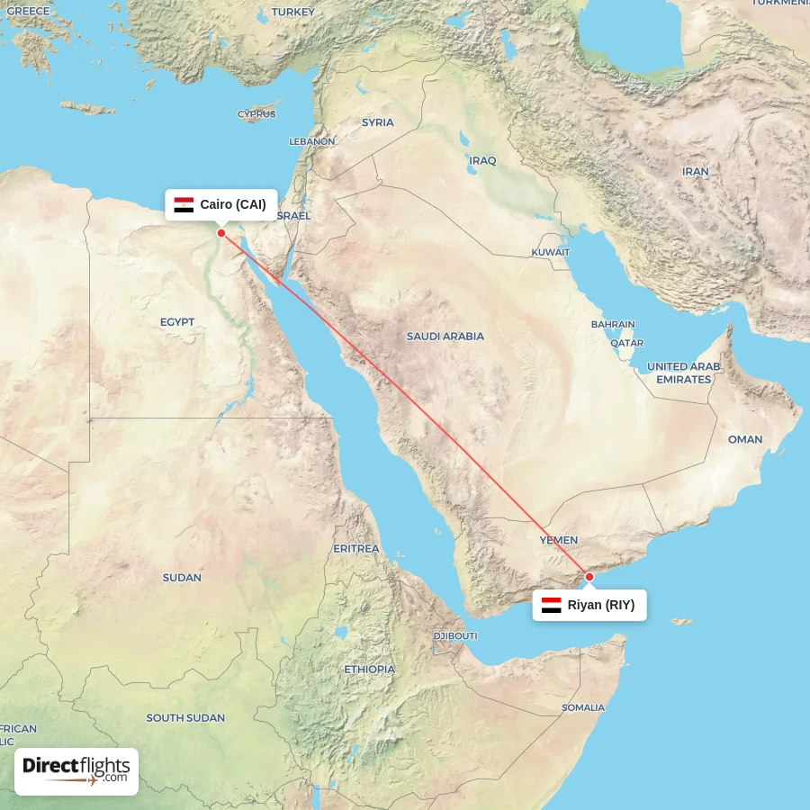 CAI - RIY route map